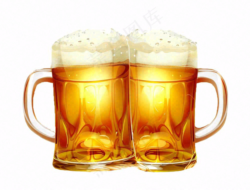 小麦啤酒饮料卡通插画免抠