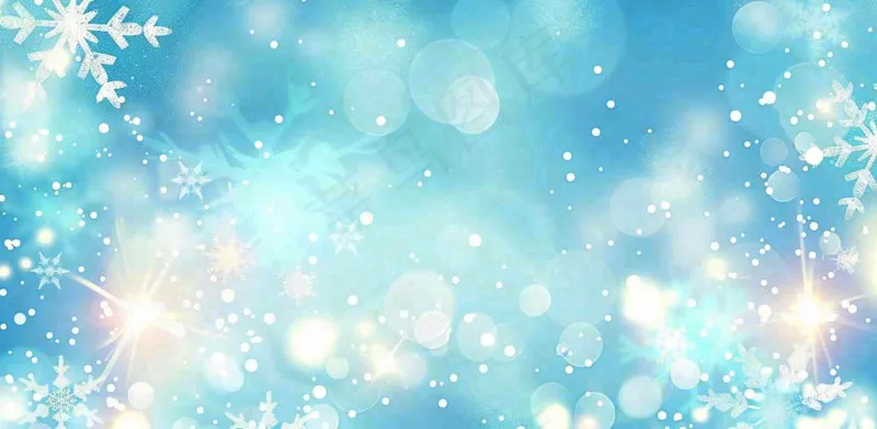 冬天雪花冰冻立冬冬至大寒小寒小雪卡通插画背景(1568x768)