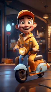 3D卡通人物快递员男士2