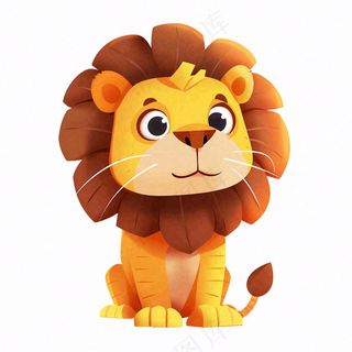 狮子雄狮动物卡通插画免抠