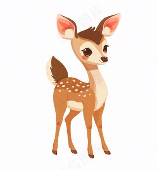 鹿麋鹿驯鹿动物卡通插画免抠