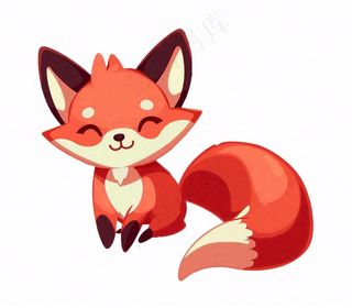 狐狸橘白动物卡通插画免抠