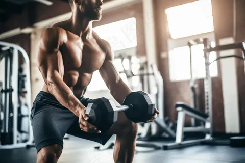 健身房健身运动器材摄影图