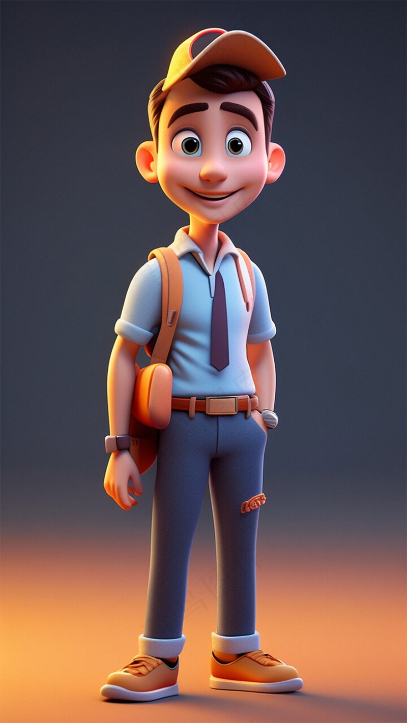3D卡通人物教师男性2