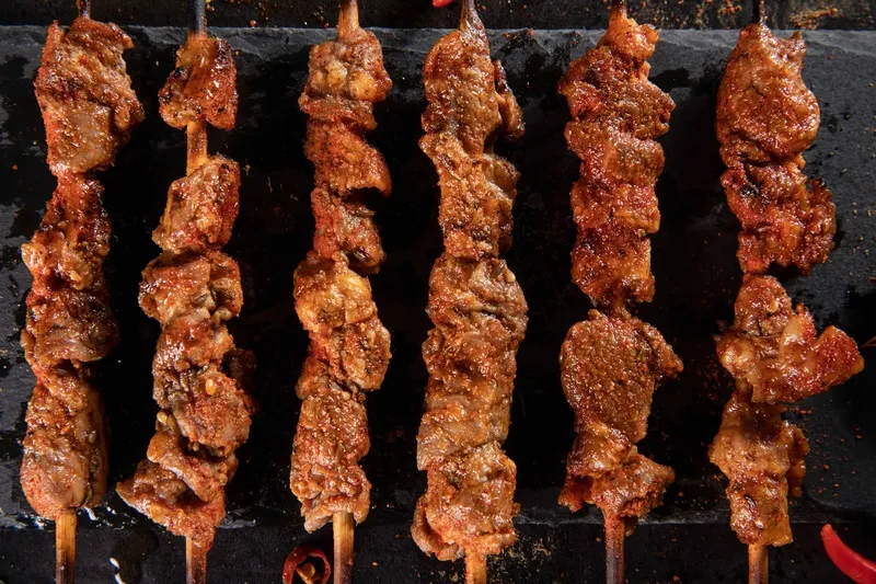 烤肉烤串美食背景