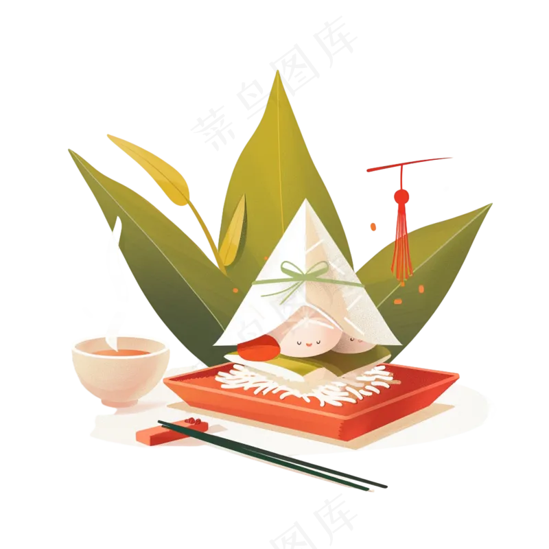 端午节趣味插画粽子