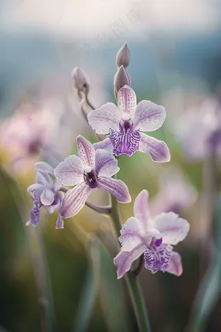 兰花紫花蕙兰摄影图