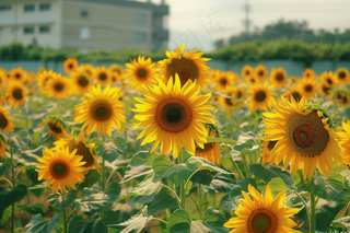 向日葵向阳鲜花摄影图