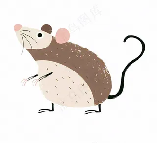 老鼠十二生肖动物卡通插画免抠