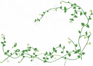 绿叶花环卡通边框免抠