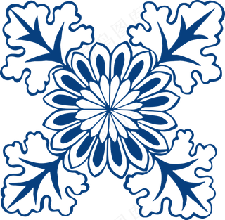 古代青花瓷图案花纹中国风图案祥云纹理传统图腾PNG免扣素材