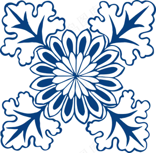 古代青花瓷图案花纹中国风图案祥云纹理传统图腾PNG免扣素材