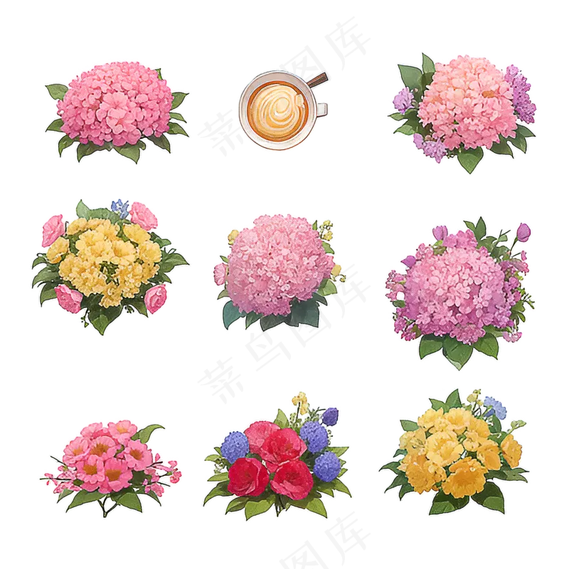 红色黄色粉色玫瑰花免抠素材159