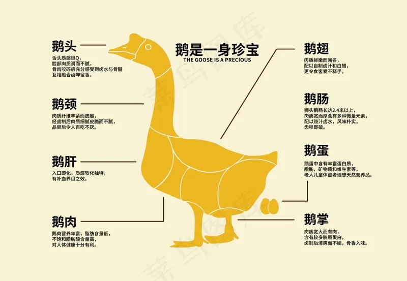 鹅分割图平面图psd模版下载