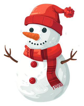围巾圣诞小雪人