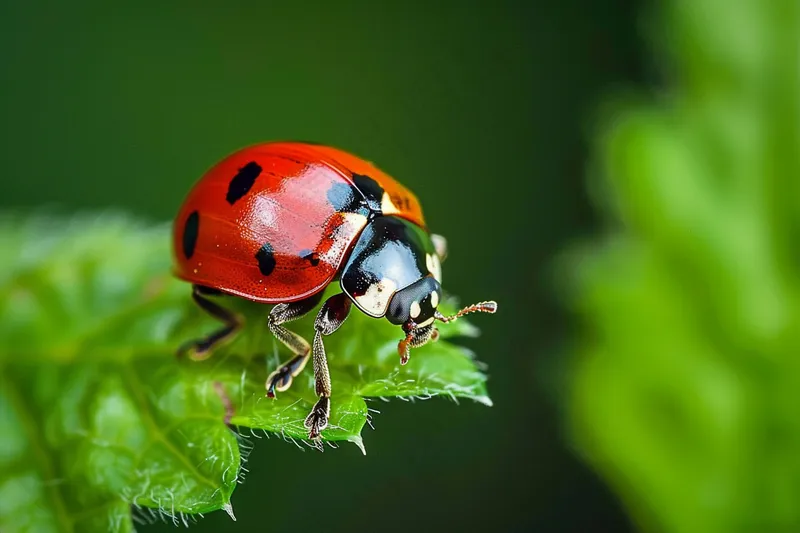 瓢虫七星瓢虫植物春天昆虫摄影图(4032x2688)