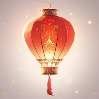 红色，简约，春节，灯笼
