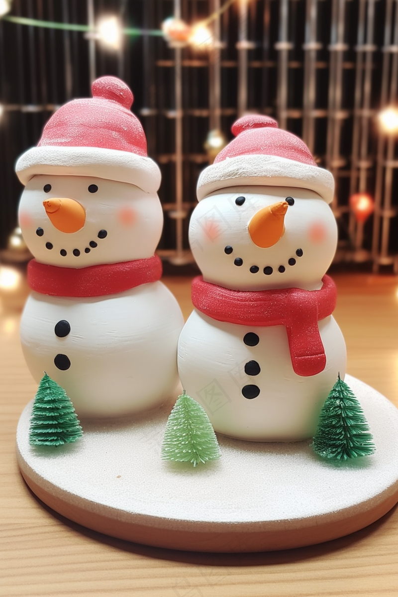 圣诞老人蛋糕节日甜点摄影图