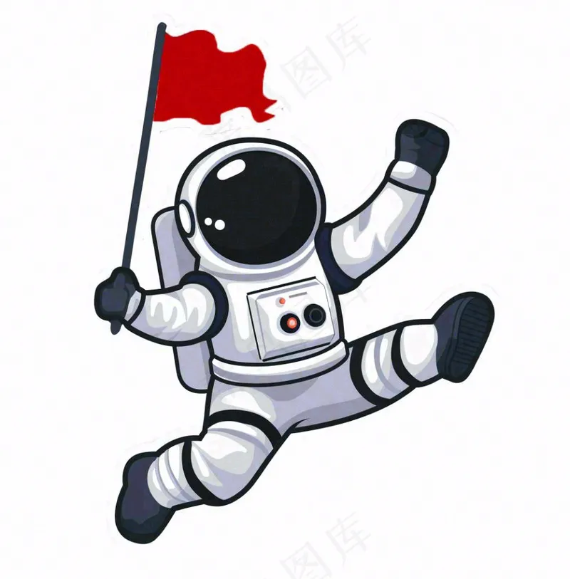 宇航员太空卡通插画免抠(1024x1040)