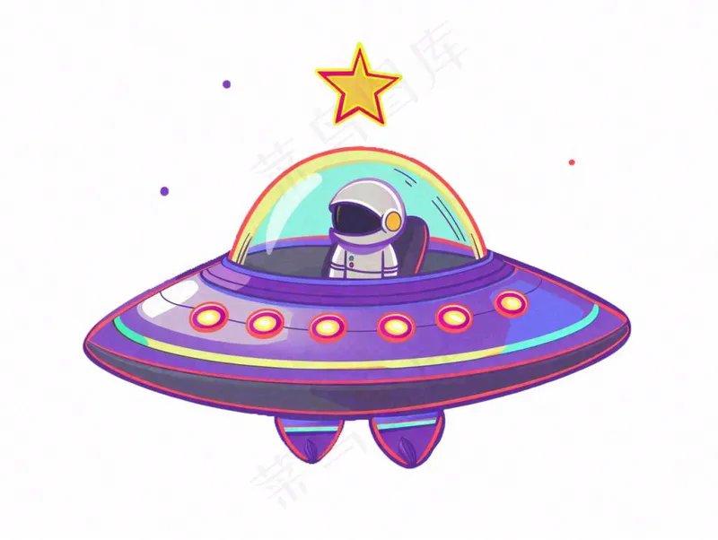 宇宙飞船航空卡通插画免抠(1232x928)