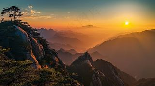 清晨日出朝霞云层摄影图