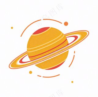 宇宙星球太阳系银河卡通插画免抠