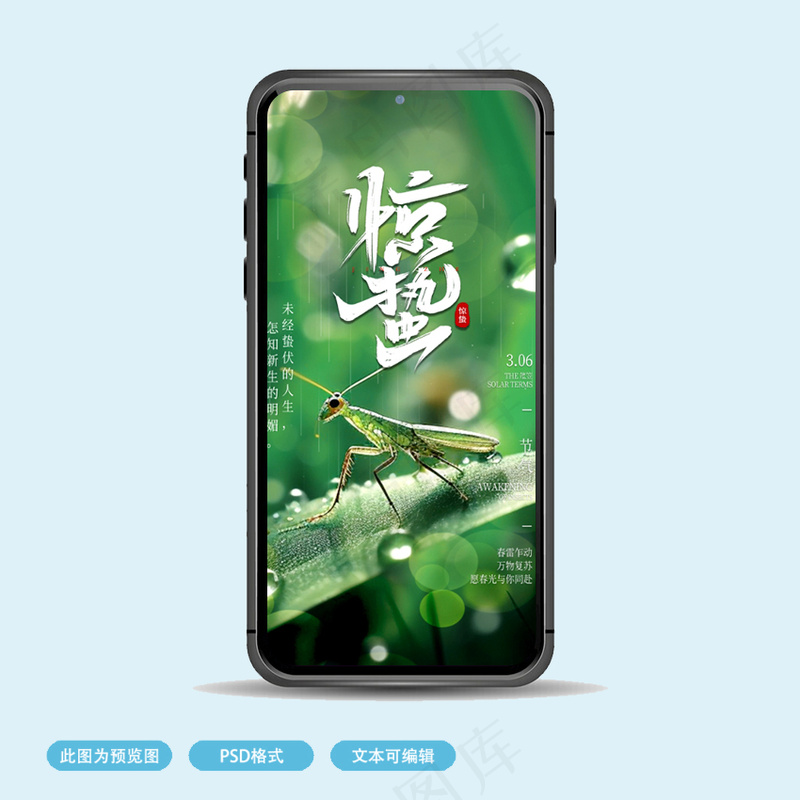 惊蛰宣传海报psd模版下载