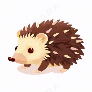 刺猬棕色动物卡通插画免抠