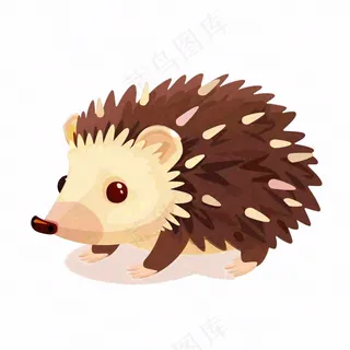 刺猬棕色动物卡通插画免抠