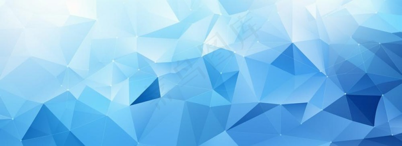 蓝色几何多边形科技时尚炫彩海报背景图(1616x590)