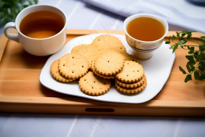 营养早餐日式小圆饼喝茶摄影图(4032x2688)