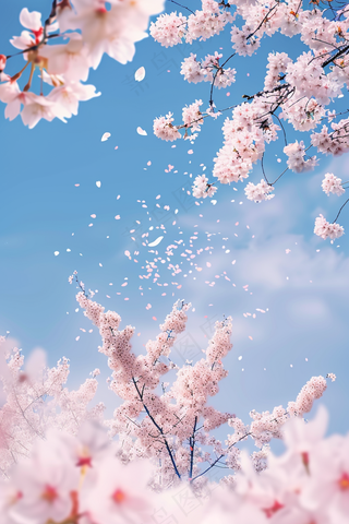 春日樱花花朵摄影图