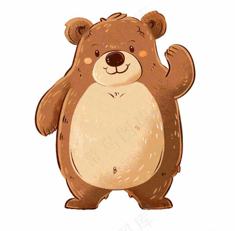 卡通熊棕熊动物可爱插画免抠