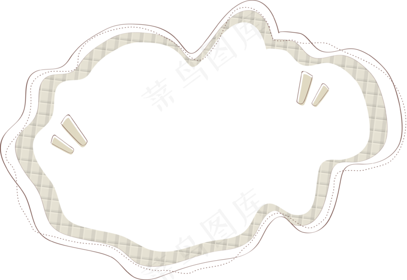 卡通聊天对话方框气泡可爱边框PNG透明免抠装饰图案 PS设计