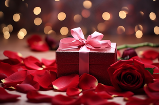 礼物惊喜新年圣诞节日礼物摄影图 