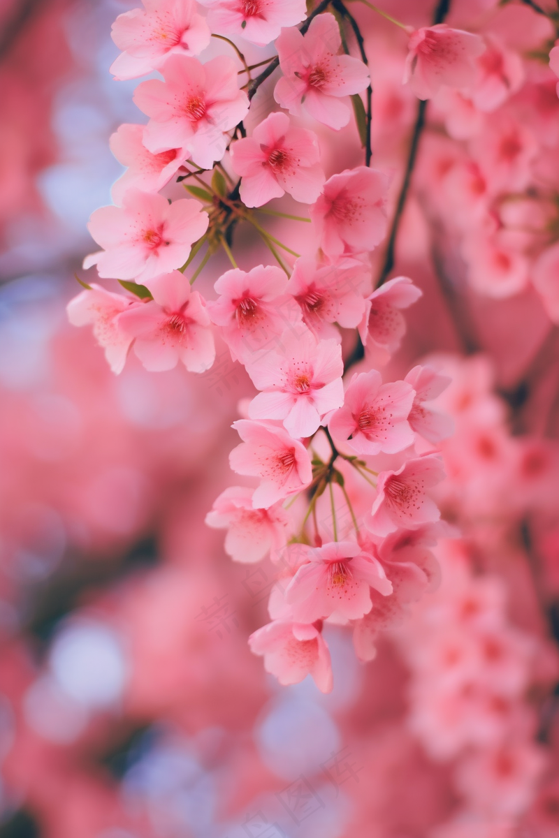 春天樱花粉色花朵海棠花摄影图(2688x4032)