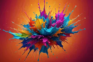 充满活力活力抽象彩色飞溅水壁纸设计图片