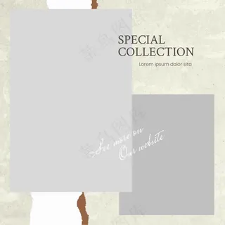 棕色背景撕裂风照片正方形相册17