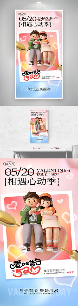 大气520海报模板