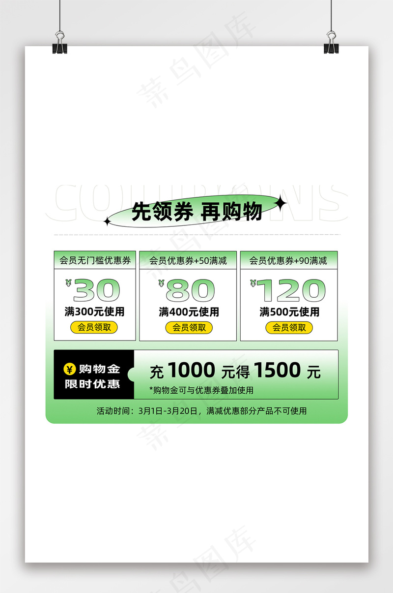 创意电商淘宝优惠券psd模版下载