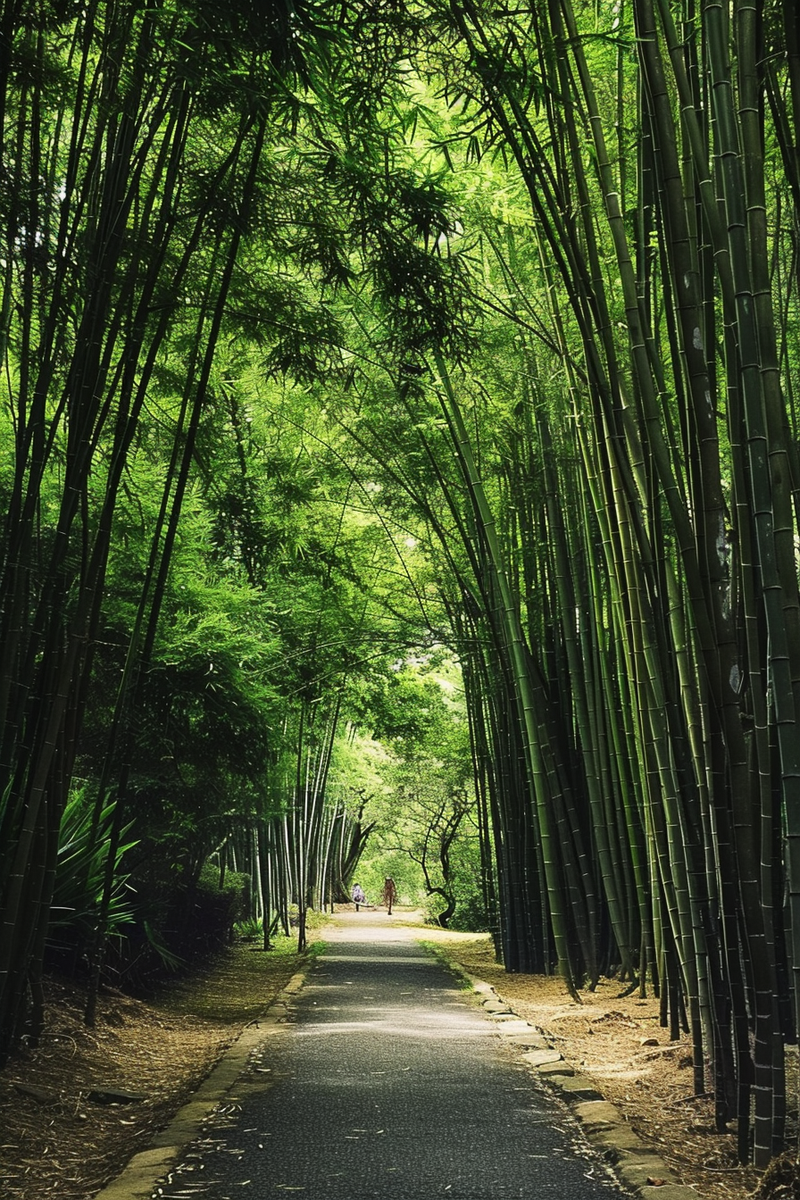 竹林里小路摄影图(2688x4032)