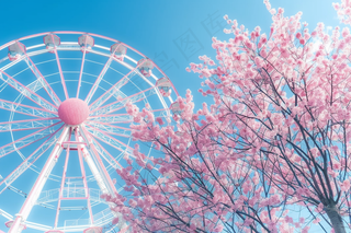 春日樱花花朵摄影图