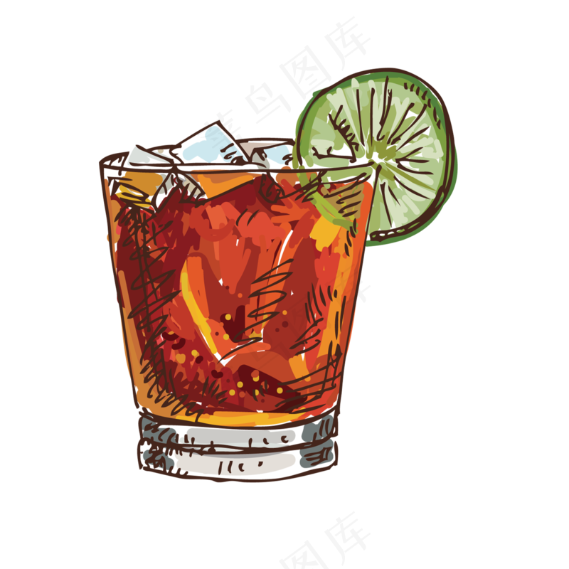 免抠饮料加柠檬片