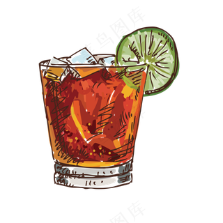 免抠饮料加柠檬片