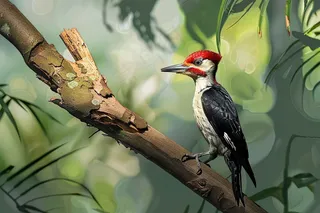 小鸟站在树枝上摄影图