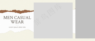 棕色背景撕裂风照片相册4