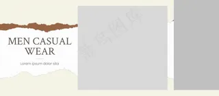 棕色背景撕裂风照片相册4