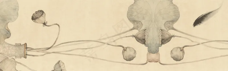 中式水墨PSD分层古风banner模板8psd模版下载