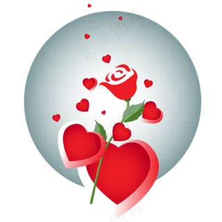 红色情人节贺卡封面矢量AI素材