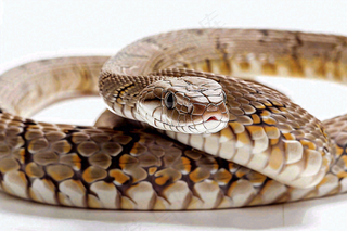 蛇在白色背景爬行动物摄影图